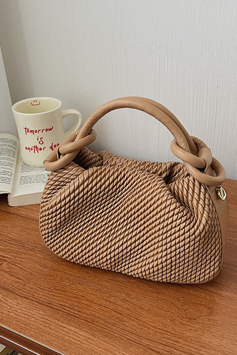 Knotted Handle Woven Texture Handbag