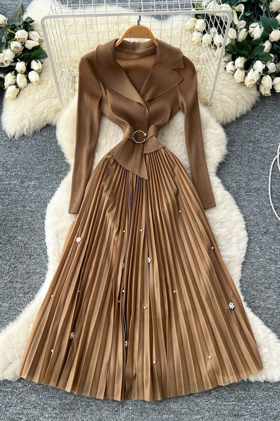 Elegant Pleated Midi Dress