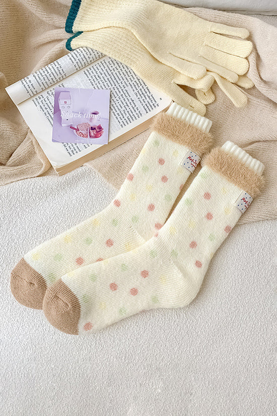 Cozy Polka Dot Knit Socks