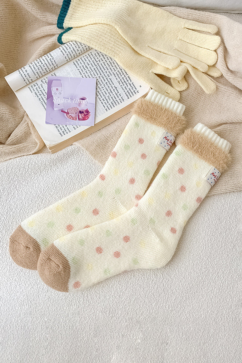 Cozy Polka Dot Knit Socks