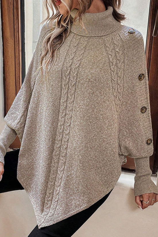 Cozy Cable Knit Buttoned Shrug