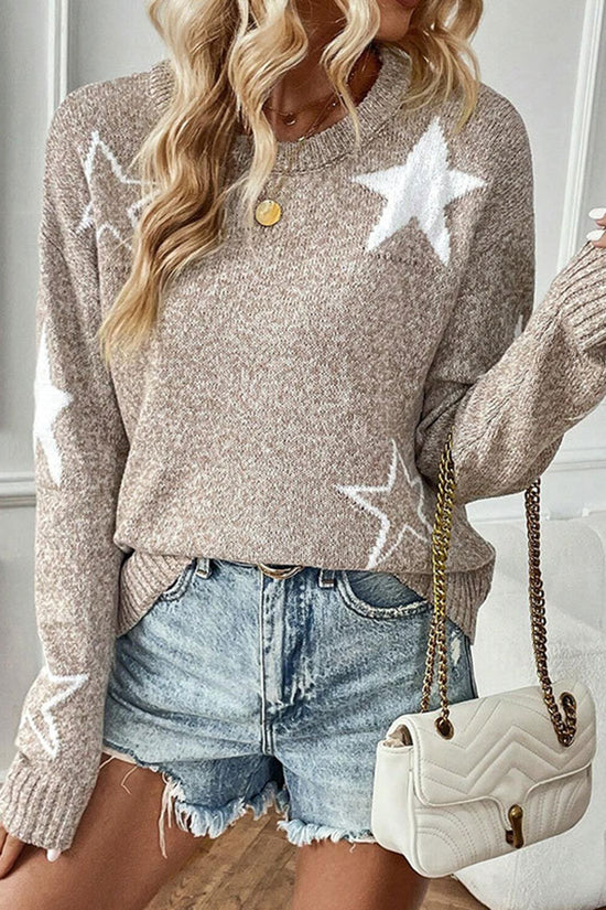 Star Patterned Casual Sweater