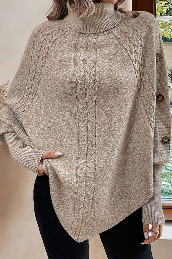 Cozy Cable Knit Buttoned Shrug