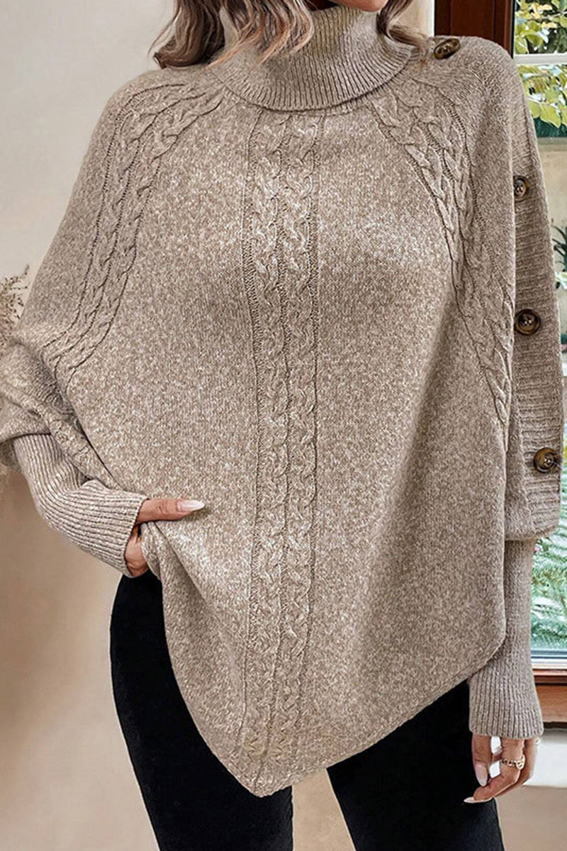 Cozy Cable Knit Buttoned Shrug