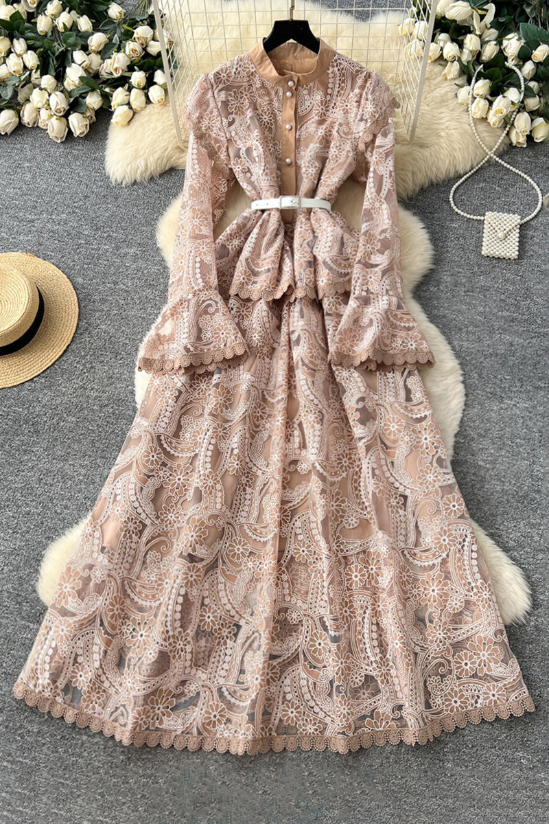 Elegant Long Sleeve Maxi Dress