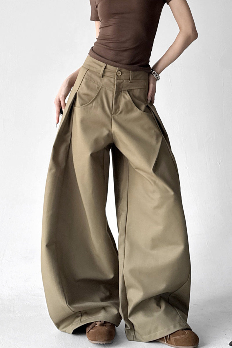 Wide-Leg Statement Casual Pants