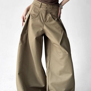Wide-Leg Statement Casual Pants