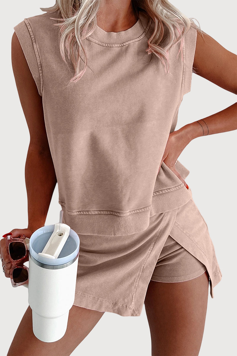 Sleeveless Casual Shorts Set