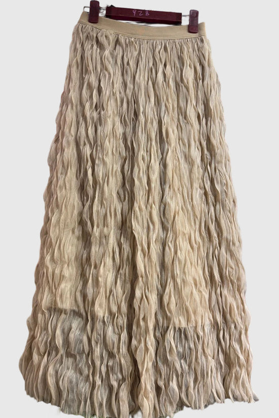 Flowing Textured Midi Skirt
