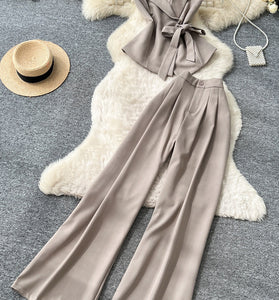 Elegant Sleeveless Pants Set