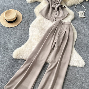 Elegant Sleeveless Pants Set