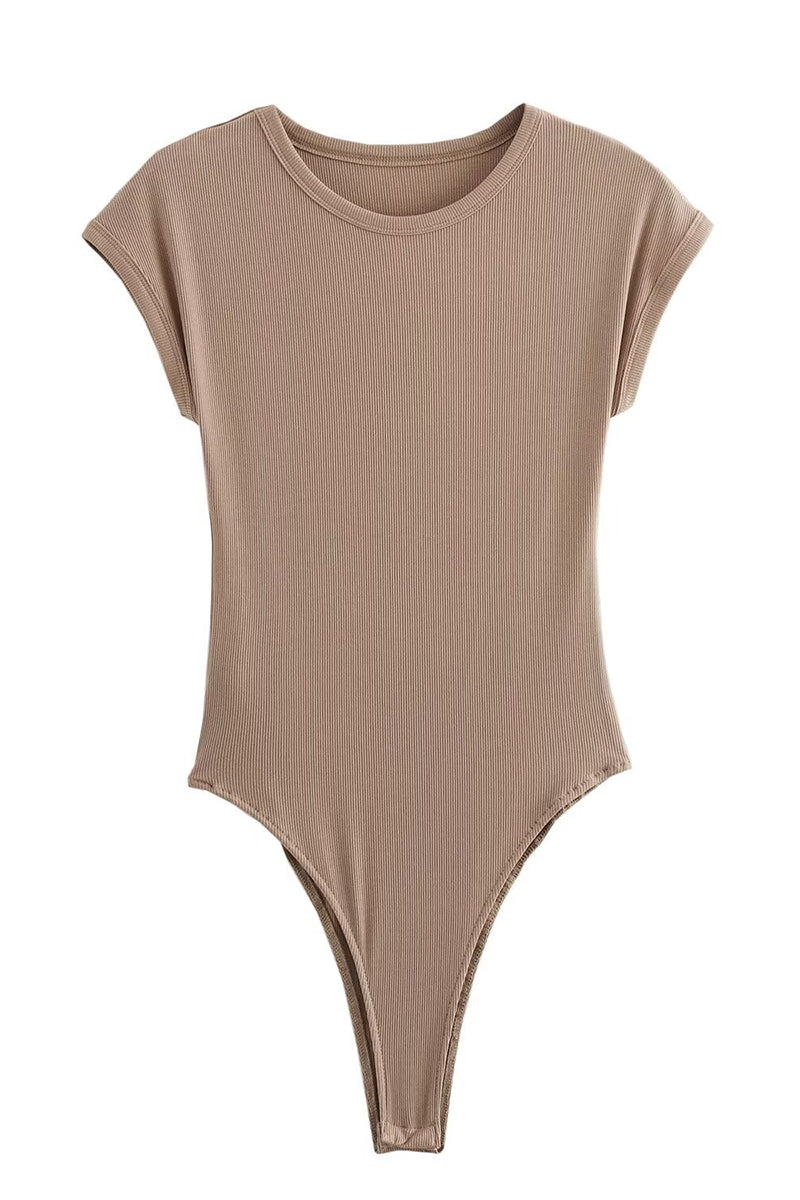 Striped Sleeveless Bodycon Bodysuit