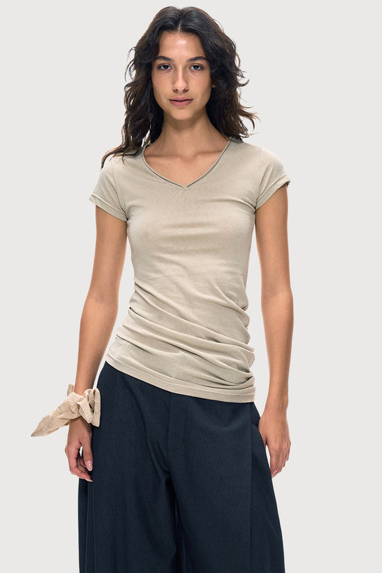 Basic V-Neck Fitted T-Shirt