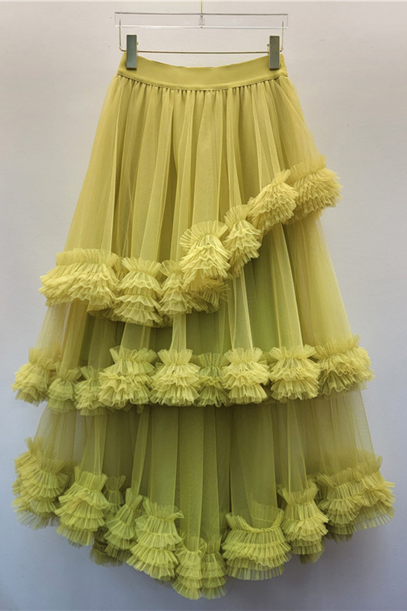 Flouncy Tiered Midi Skirt
