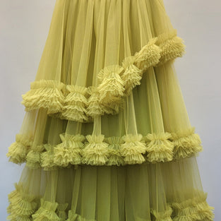 Flouncy Tiered Midi Skirt