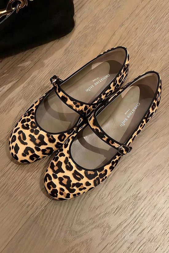 Leopard Print Mary Jane Flats