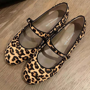 Leopard Print Mary Jane Flats