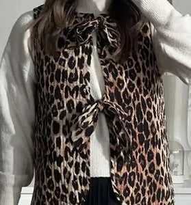 Leopard Print Sleeveless Vest