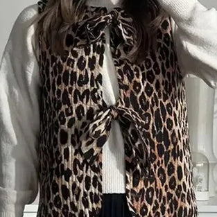 Leopard Print Sleeveless Vest