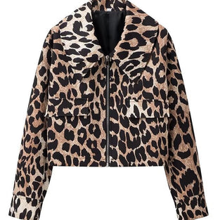 Leopard Print Zip-Front Jacket
