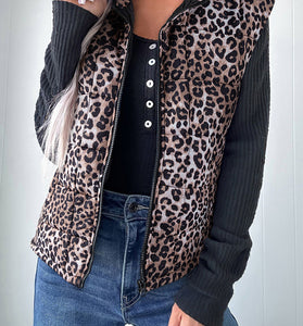 Leopard Print Sleeveless Vest