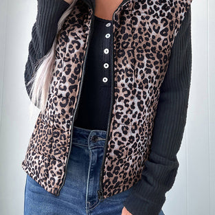 Leopard Print Sleeveless Vest