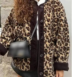 Leopard Print Button-Up Jacket