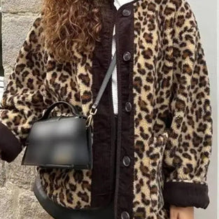 Leopard Print Button-Up Jacket