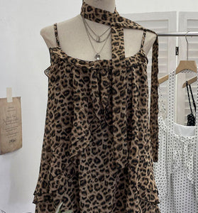 Leopard Ruffle Tank Top