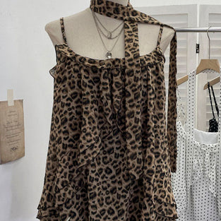 Leopard Ruffle Tank Top