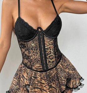 Animal Print Sleeveless Casual Dress