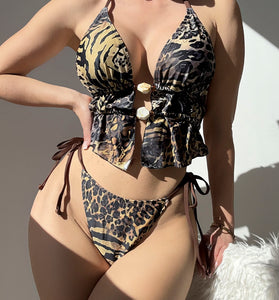 Fierce Animal Print Bikini Set