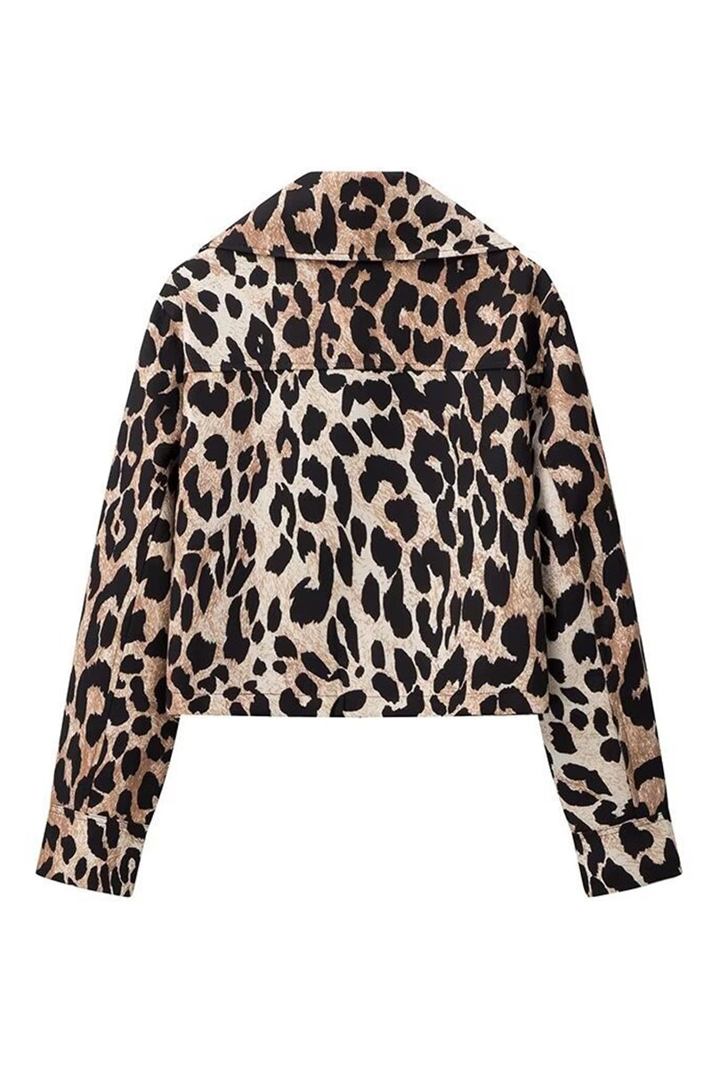 Leopard Print Zip-Front Jacket