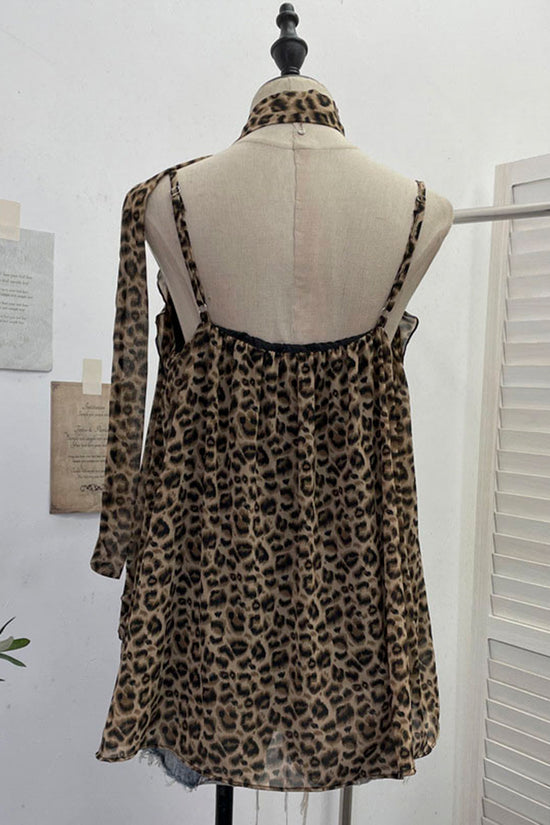 Leopard Ruffle Tank Top