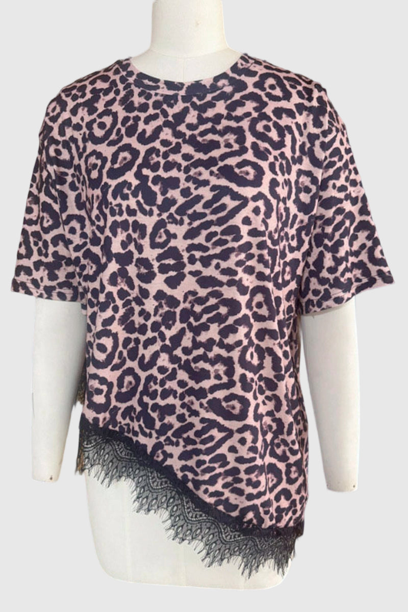 Elegant Lace Trim Loose Fit Top