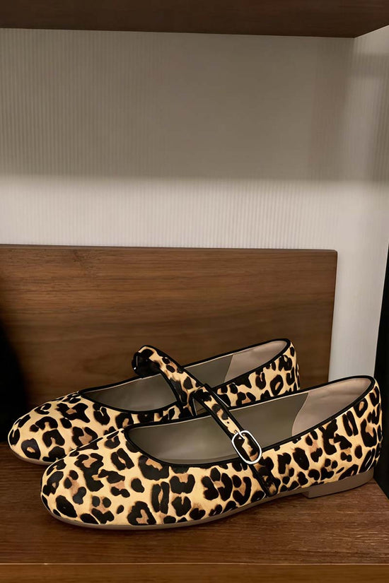Leopard Print Mary Jane Flats