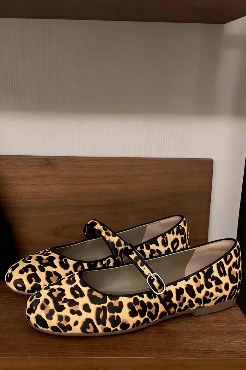Leopard Print Mary Jane Flats