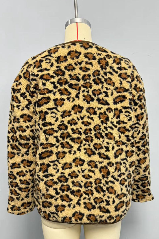 Leopard Print Button-Up Jacket