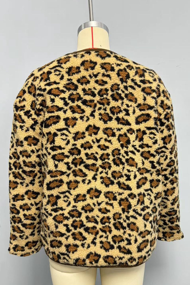 Leopard Print Button-Up Jacket