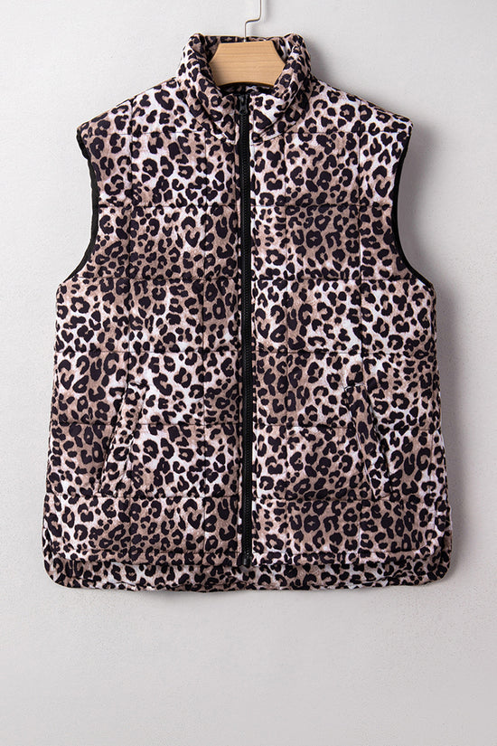 Leopard Print Sleeveless Vest
