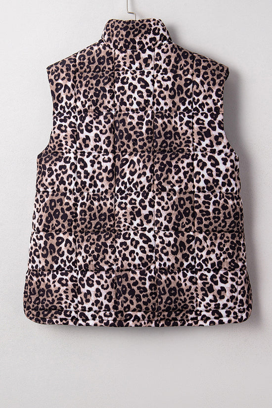 Leopard Print Sleeveless Vest