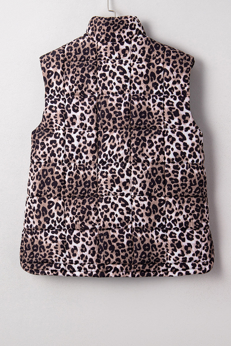 Leopard Print Sleeveless Vest