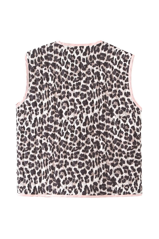 Leopard Print Tie Front Vest