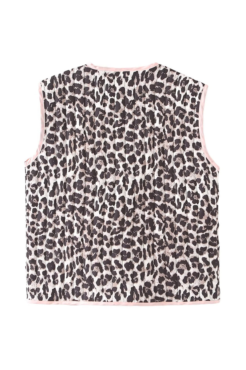 Leopard Print Tie Front Vest