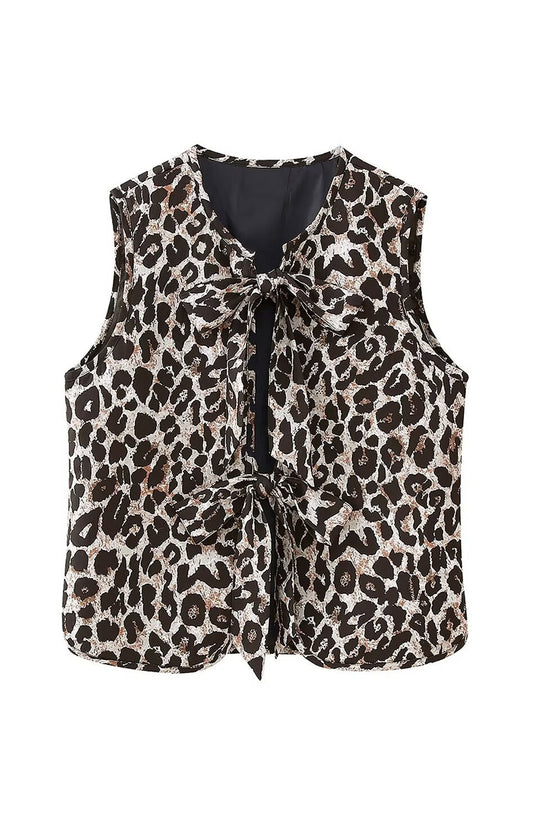 Leopard Print Sleeveless Vest