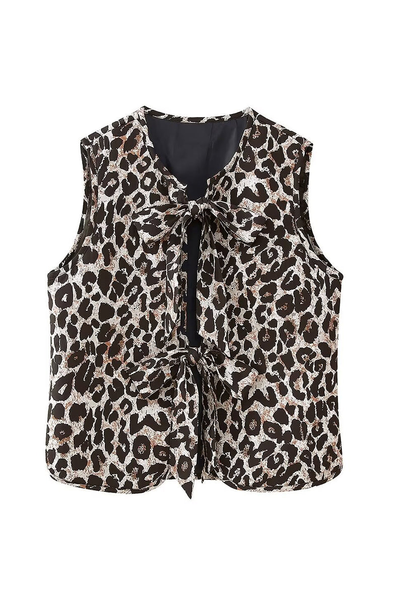 Leopard Print Sleeveless Vest