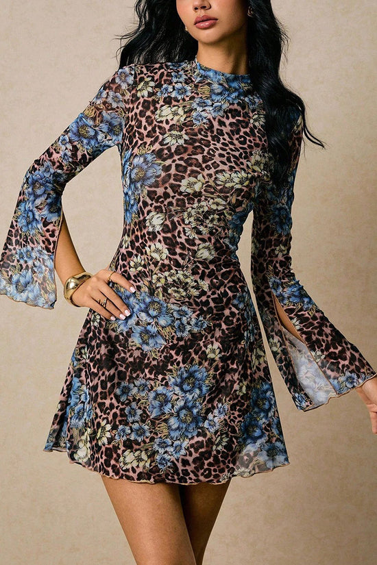 Floral and Animal Print Casual Dress
