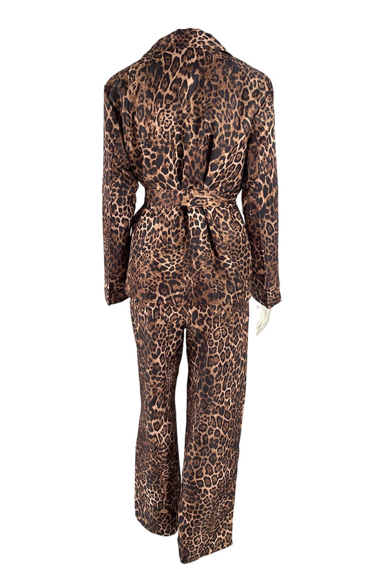 Leopard Print Blazer and Pants Set