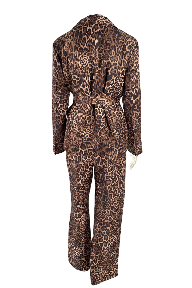 Leopard Print Blazer and Pants Set