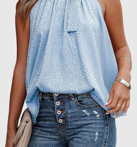 Chic Sleeveless Bow Tie Halter Top